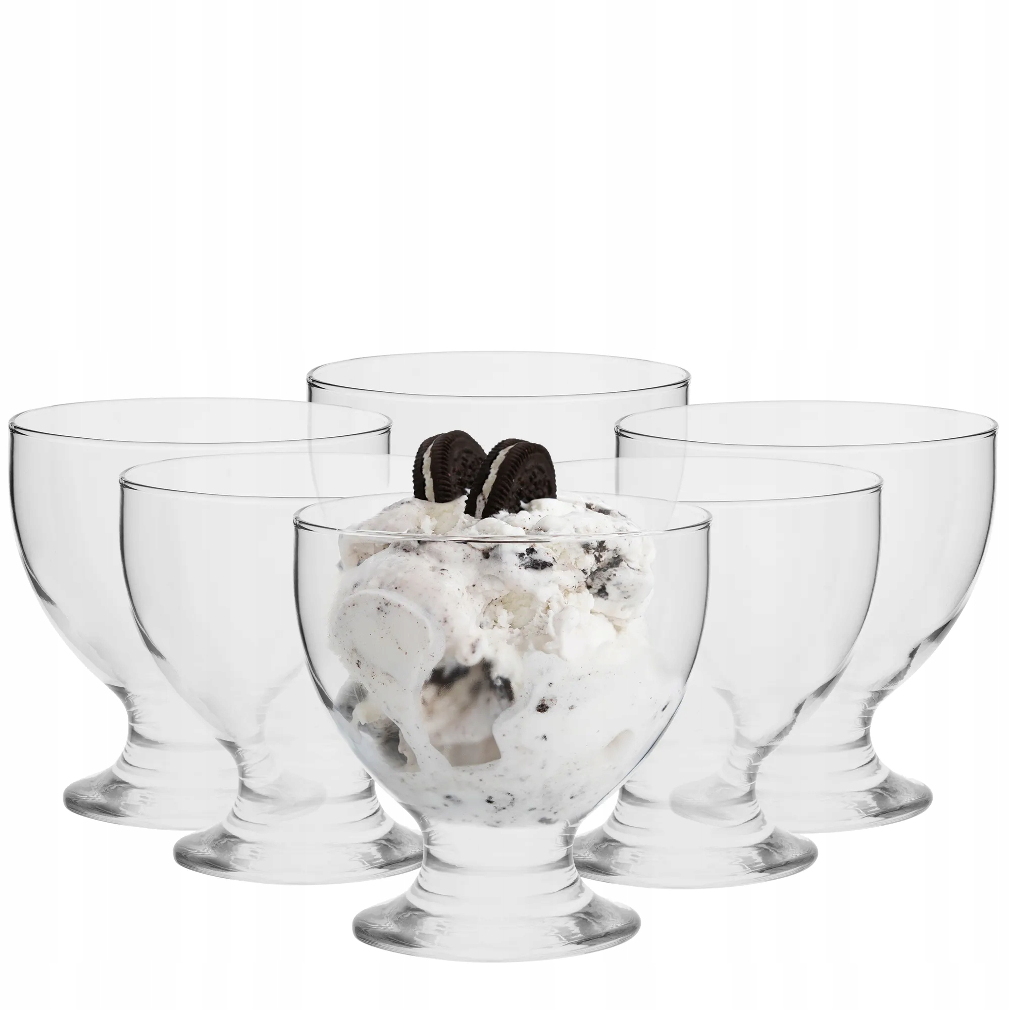 PUCHARKI Szklane Do Lodów Deserów DUŻE 6x500 ml KLASYCZNE Produkt Polski