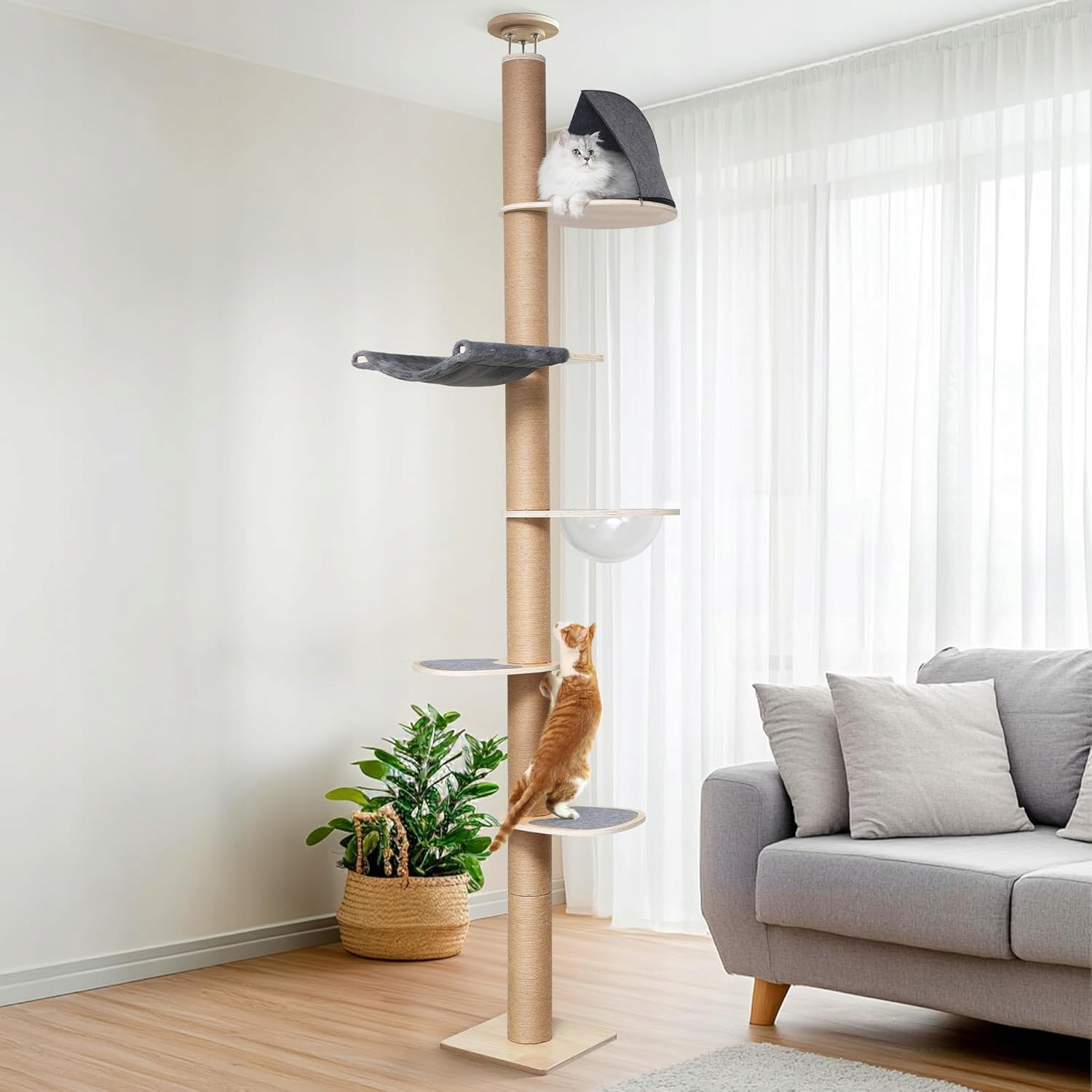 Drapak dla kota 6-stopniowy – wspinaczka, zabawa, relaks| Fukumaru