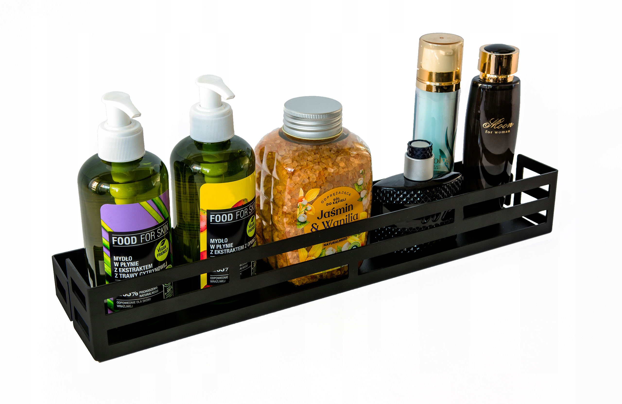 ZÁVESNÁ KÚPEĽŇOVÁ POLICA ČIERNA PODKROVIE 40 CM