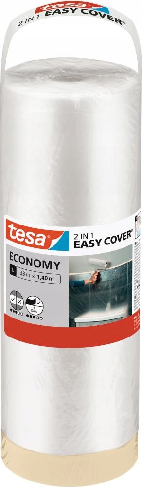 Fólie s páskou 1,4 x 33 m Easy Cover Economy náplň Tesa 6 ks