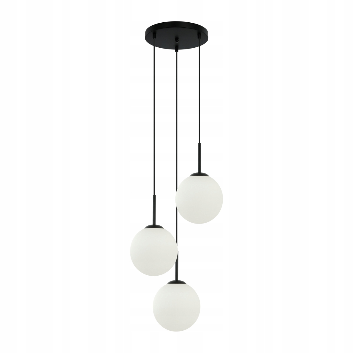 Italux Závesná lampa čierna Ø40 cm 3xE27 moderná Deore sklenené gule