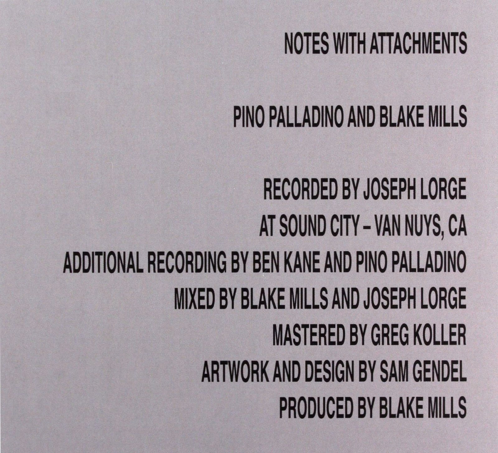 Pino Palladino+blake Mills: Notes With Attachements [CD]