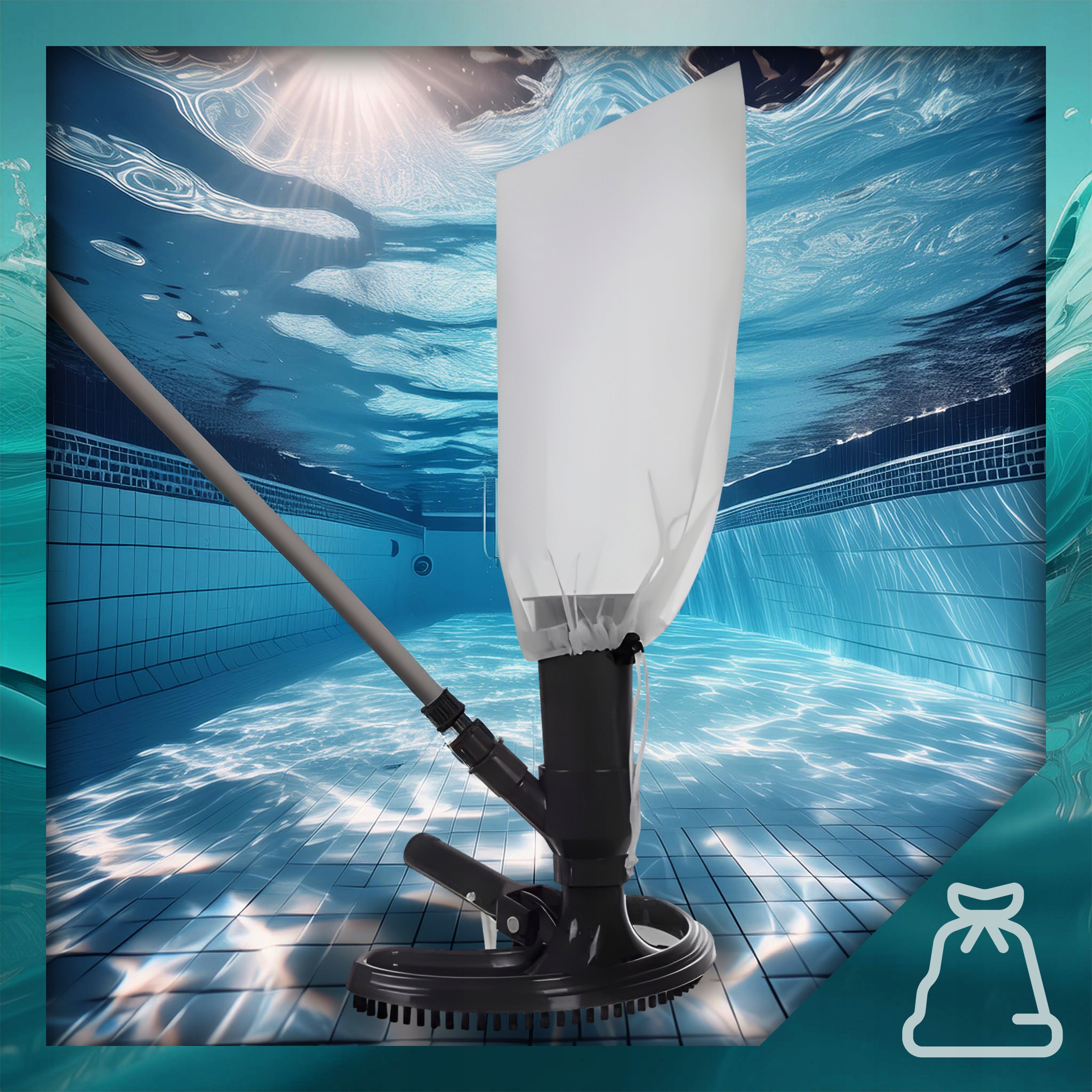 ODKURZACZ BASENOWY DO DNA BASENU ZESTAW DO CZYSZCZENIA BASENU SIATKA MOCNY Producent Maxsell