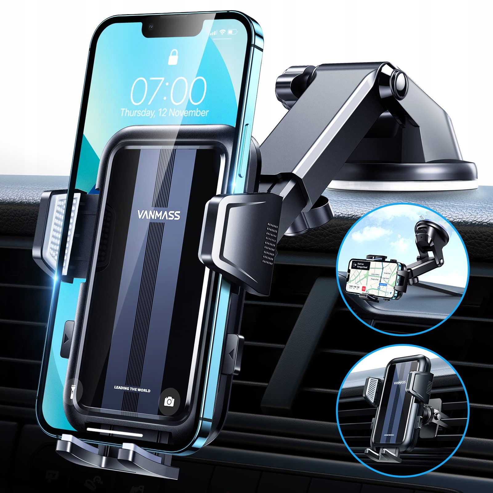 VANMASS Uchwyt Samochodowy Do Telefonu 4w1 iPhone Samsung Auto Akcesoria