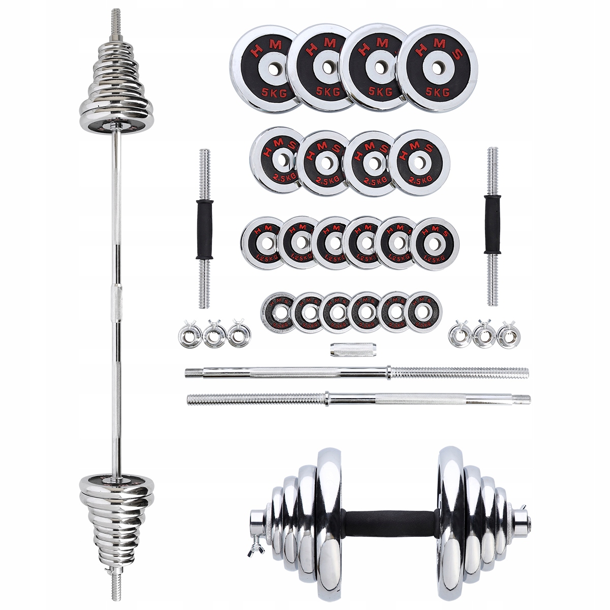 HANTLE REGULOWANE ZESTAW WALIZKA SZTANGA 2X25KG Marka HMS