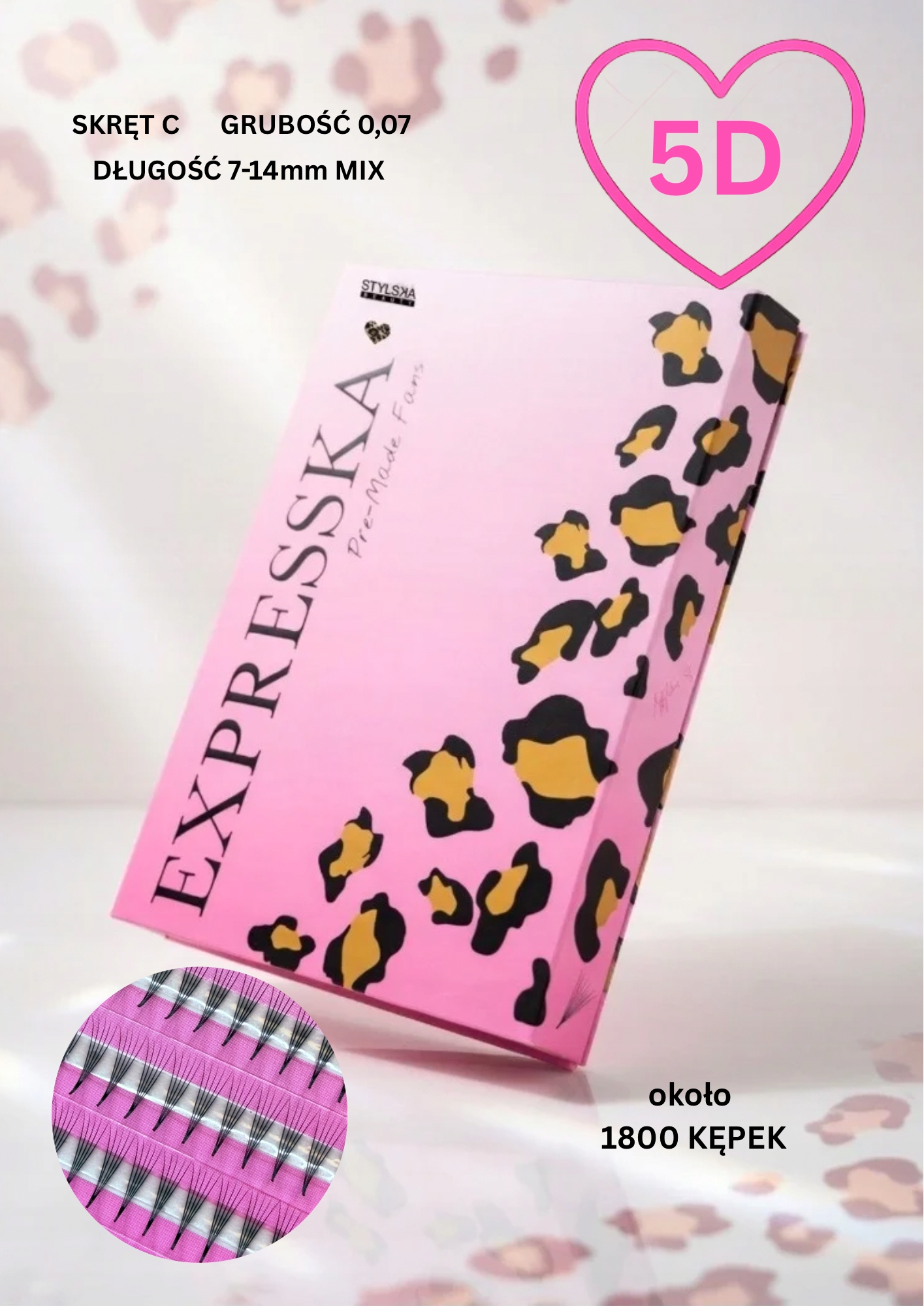 Gotowe kępki rzęs 5D/0,07/C 7-14mm MIX (1800 szt) Stylska Beauty Expresska