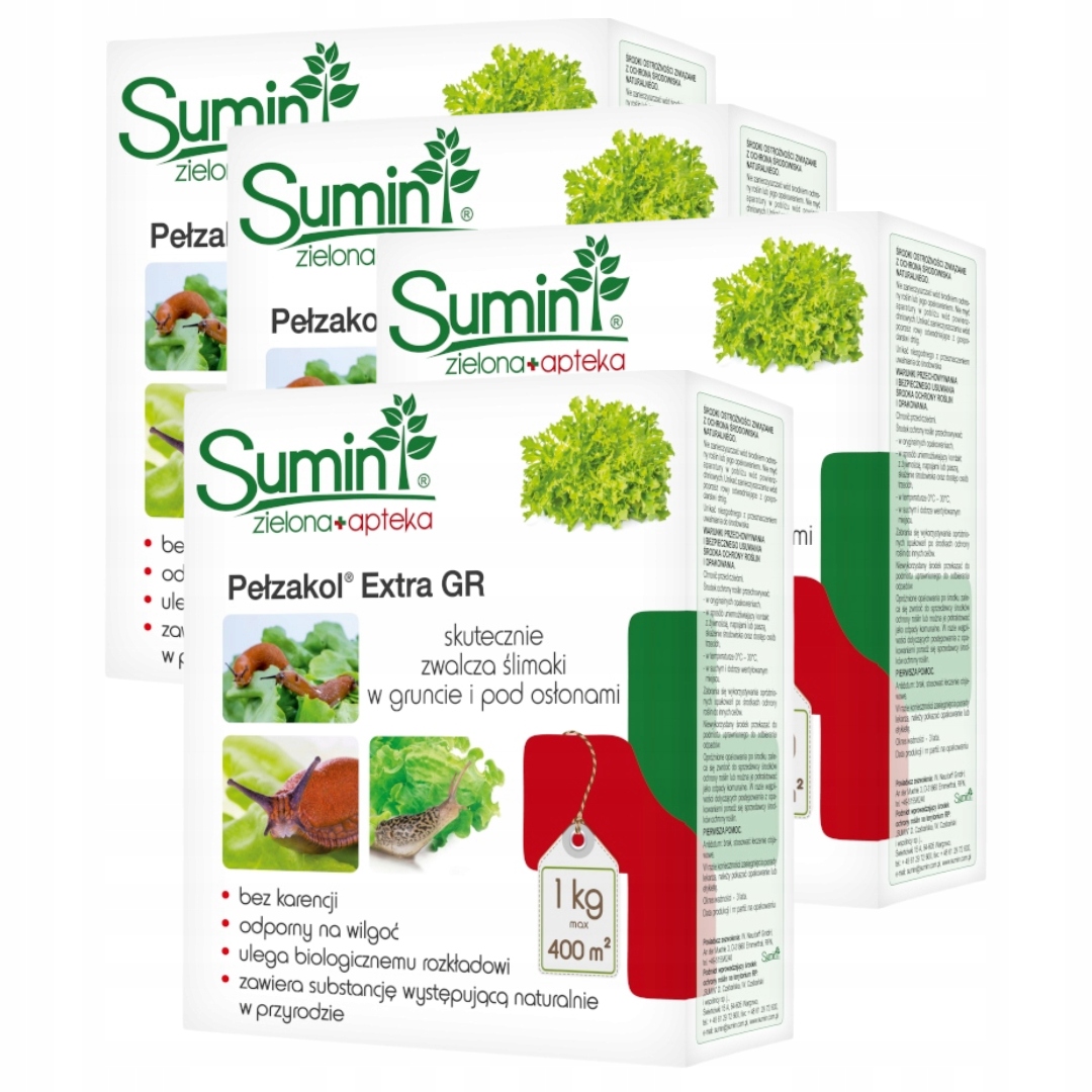 Zestaw x4 Pełzakol Extra Gr 1 kg Trutka Na Ślimaki Skuteczny Granulat Ogród