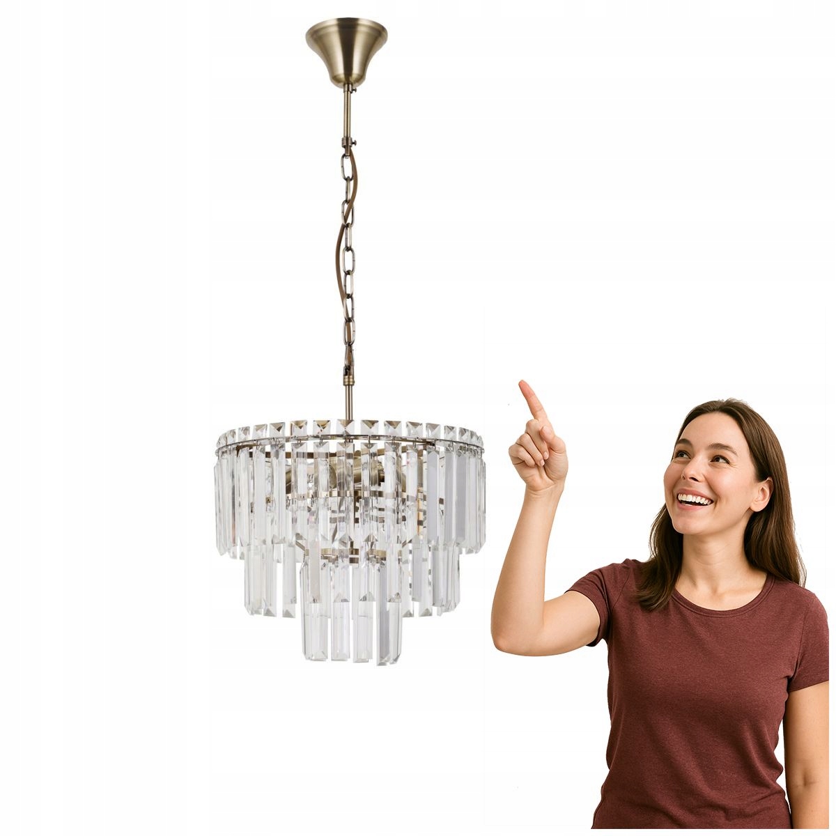 Luster Buena s hnedými kryštálmi, glamour Italux
