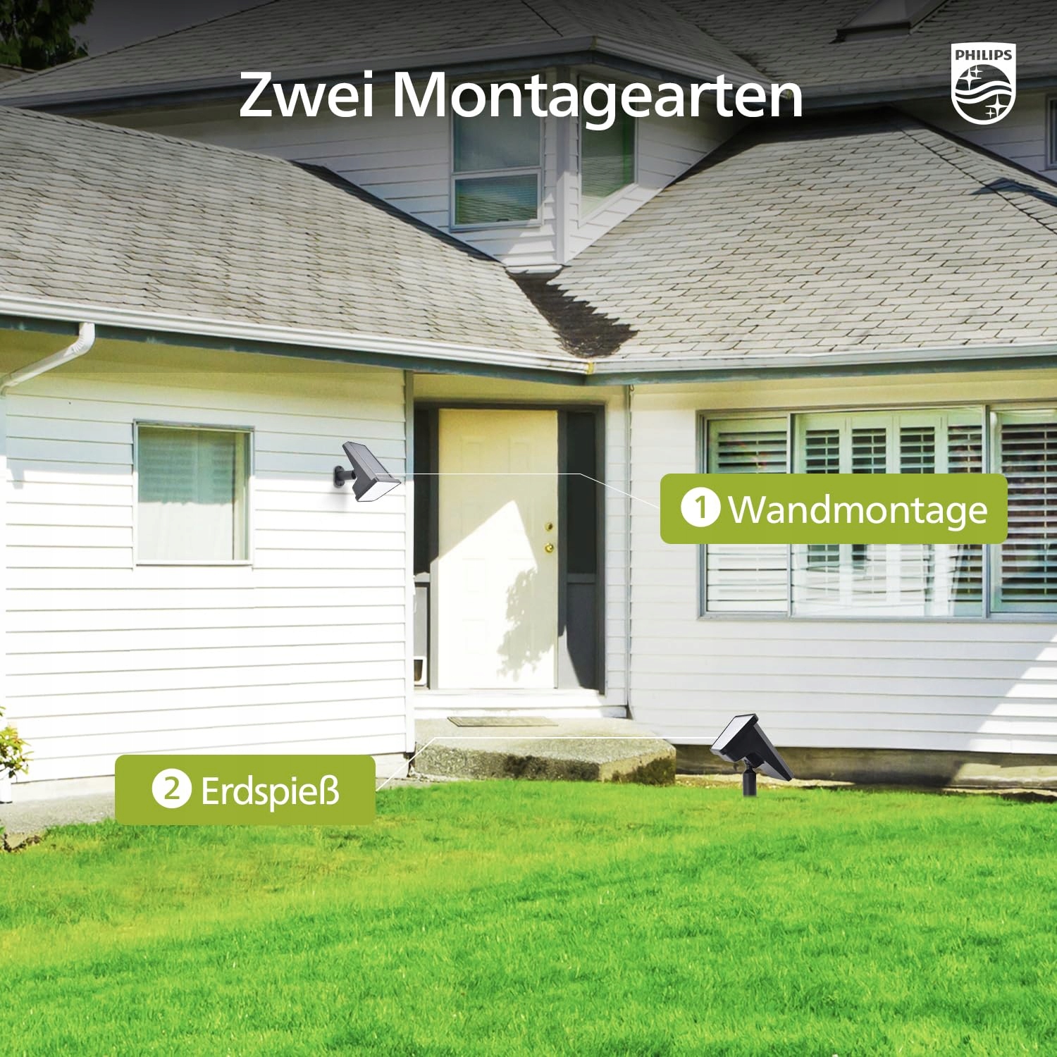 PHILIPS Solarna Lampa Ogrodowa 28 LED 3000K Wodoodporna Na Zewnątrz — miniatura 6