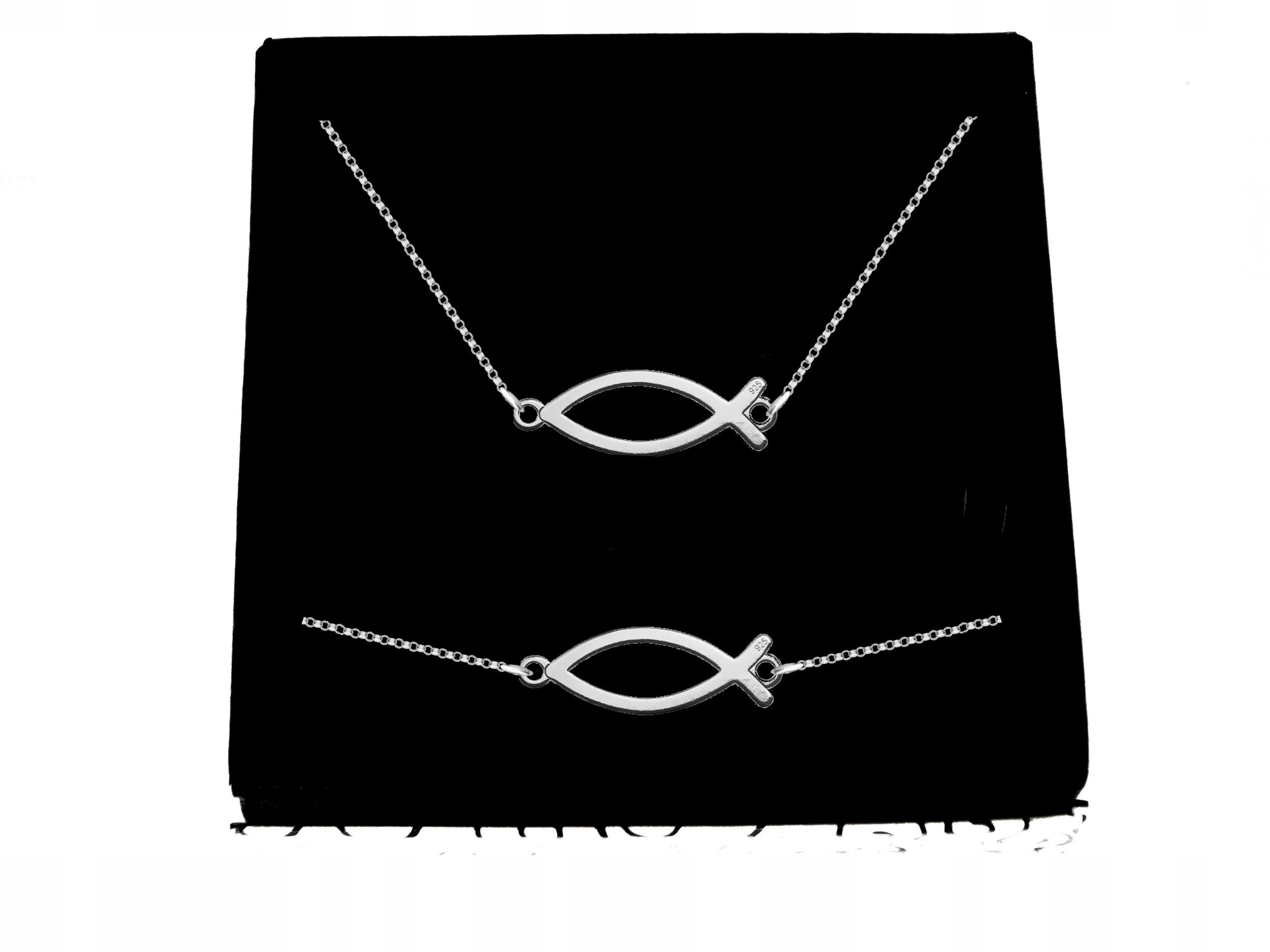 

Komplet Ichtys Ryba Chrześcijańska srebro 925