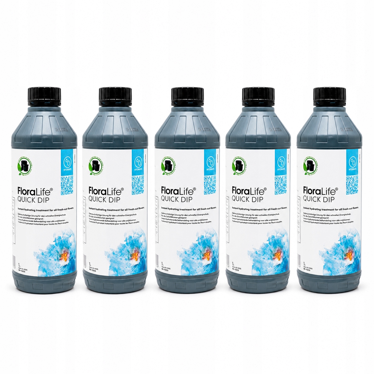 Zestaw 5 szt Floralife Quick Dip 100 1L Oasis Odżywka do Kwiatów Ciętych