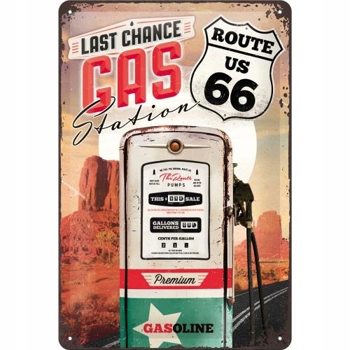 METALOWY PLAKAT BLACHA 3D 20x30cm ROUTE 66 PREZENT
