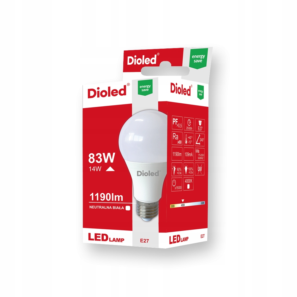 

Żarówka Led Gls E27 14W/83W Bn 1190lm Dioled