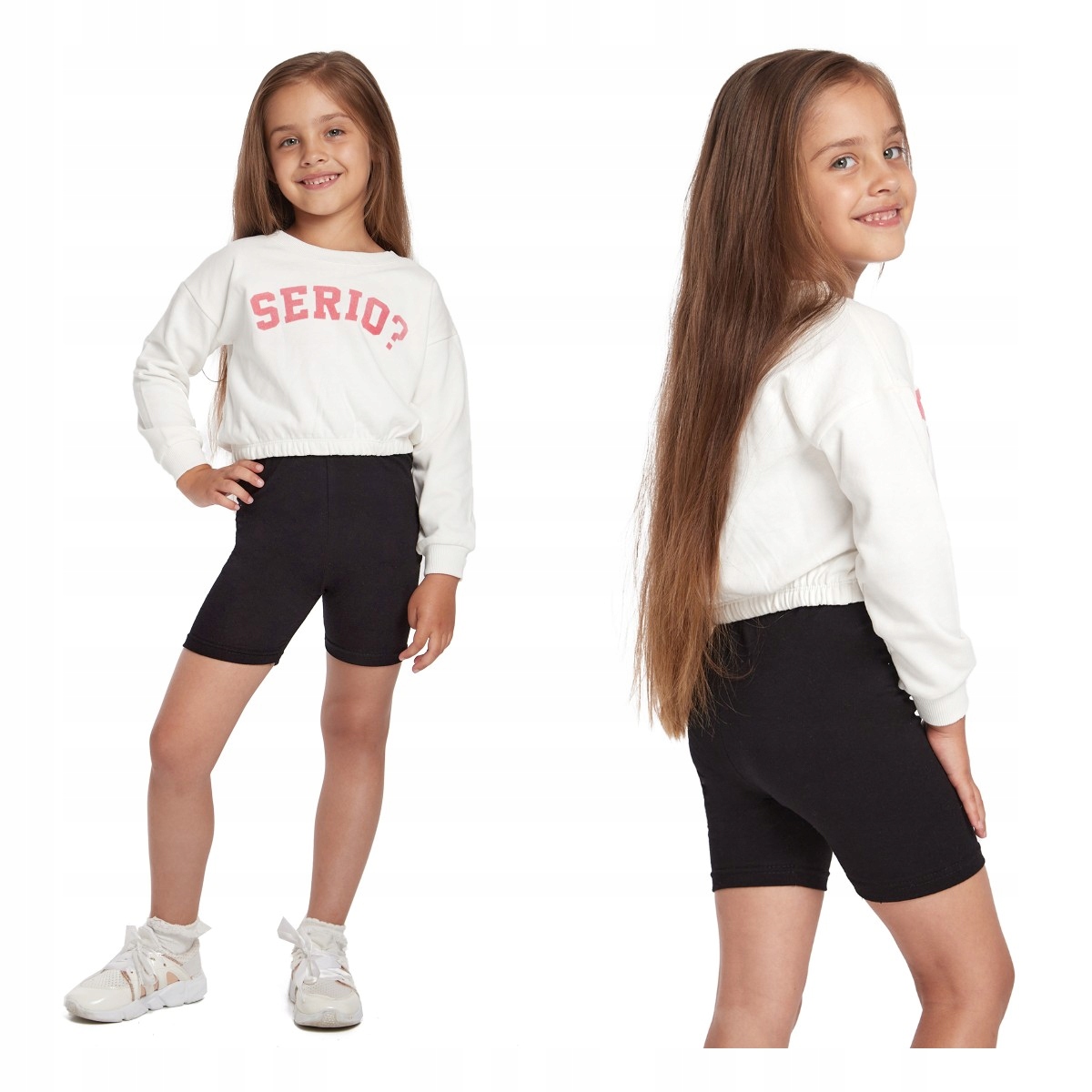 DZIEWCZĘCE LEGGINSY 1/2 SZORTY CZARNY 140