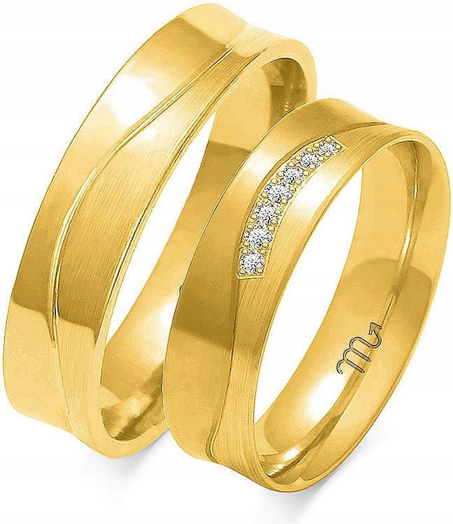 Zlatý snubní prsten pro pár svatba 585 r 20 21 22 dámský, pánský s gravírováním