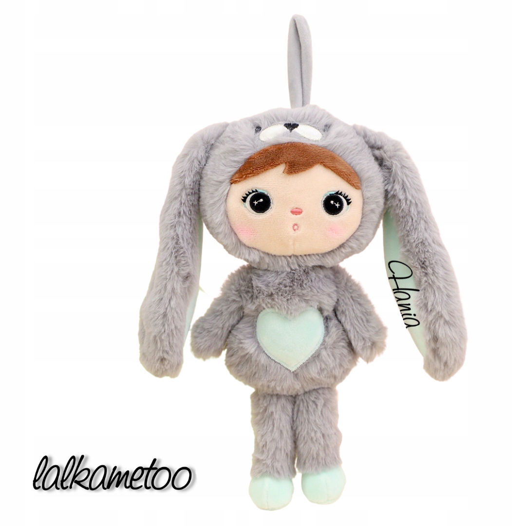 

Szaro-miętowy Królik 30 cm Lalka Metoo z imieniem