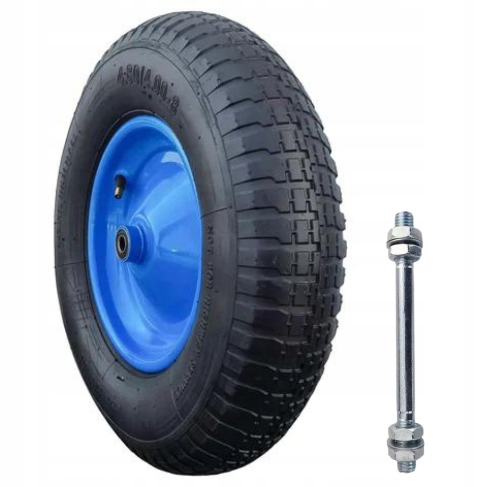 KOŁO DO TACZKI Z OŚKĄ ZESTAW OPONA FELGA POMPOWANE NA ŁOŻYSKACH ŁOŻYSKOWANE Stan opakowania oryginalne