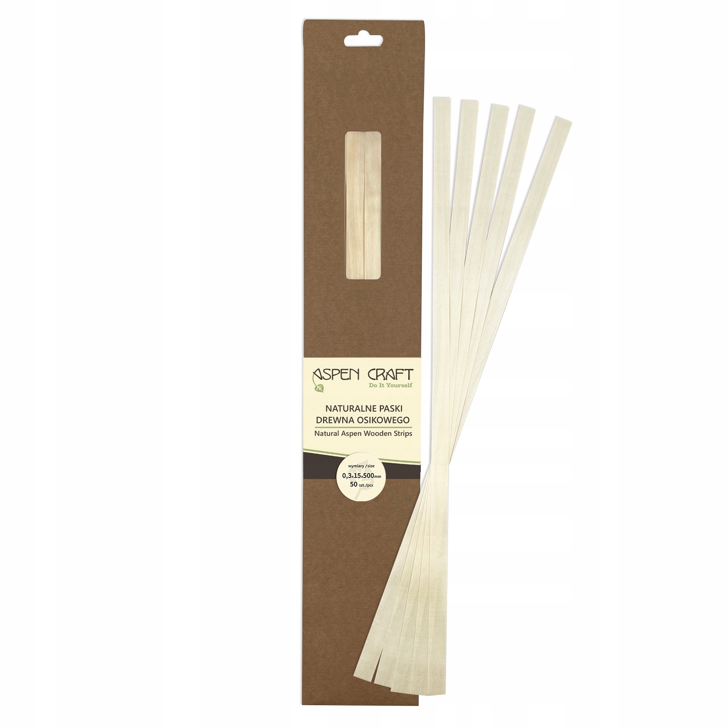 Přírodní Quillingové Proužky Sada 50 ks 50cm x 1,5cm Quilling