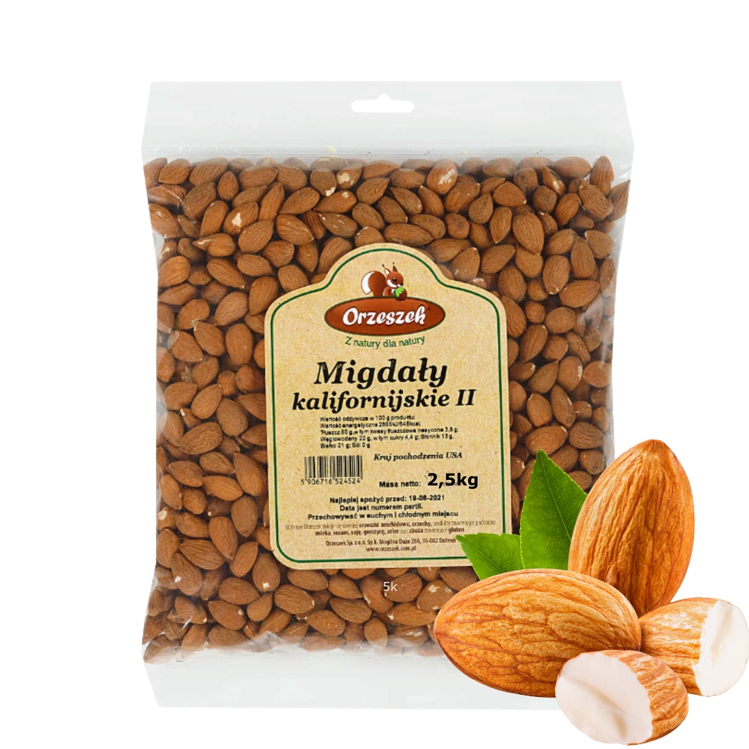 Kalifornské mandle Orzeszek 2,5 kg