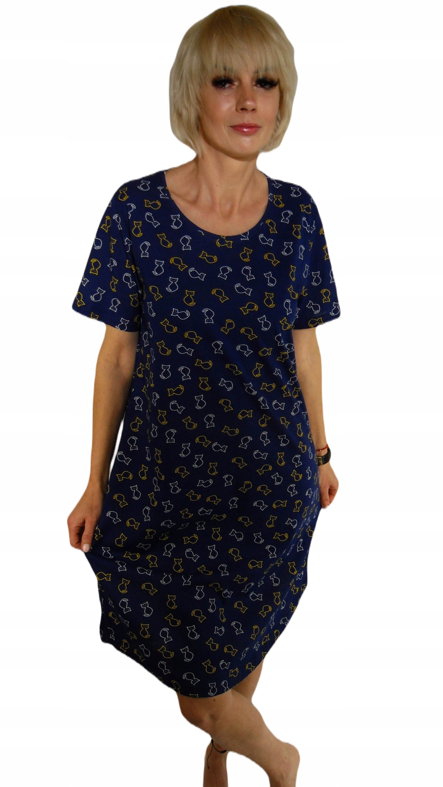 KOSZULA NOCNA DAMSKA bawełniana Wygodna MILUTKA L Kolor wielokolorowy