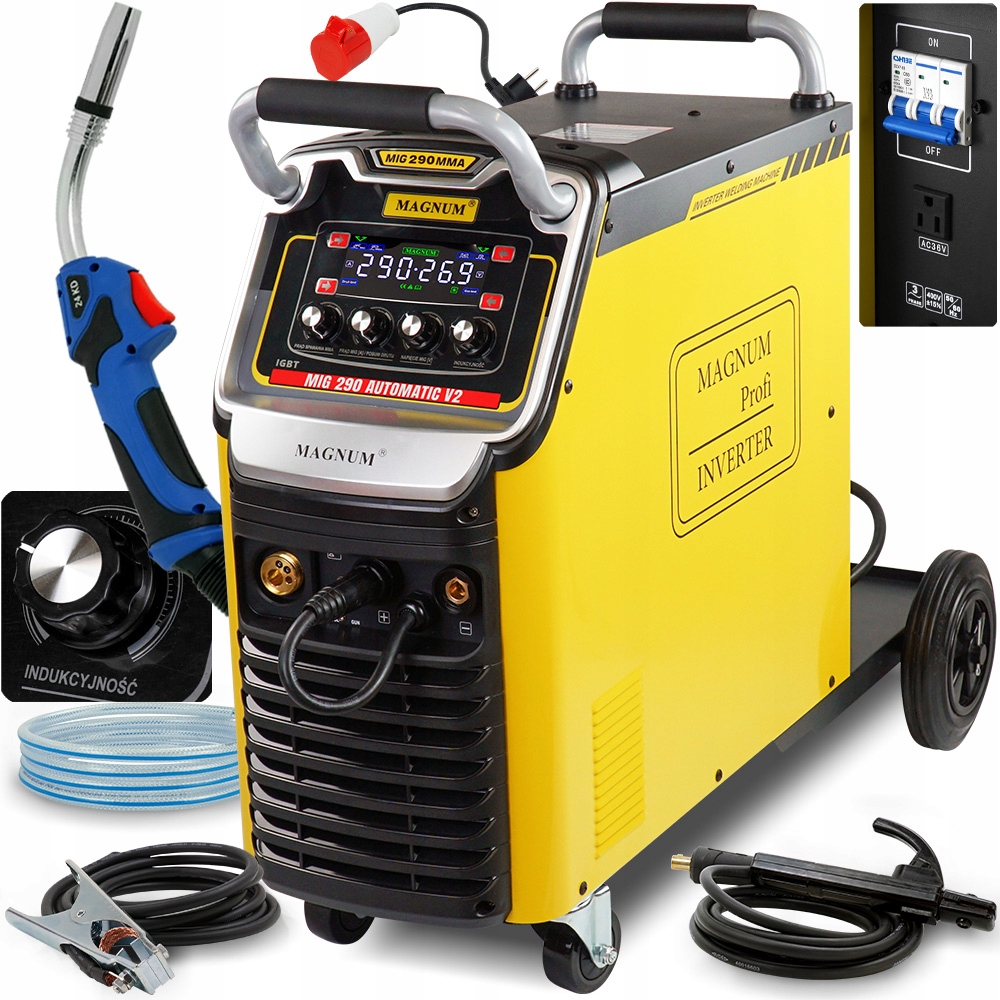 Spawarka Migomat Magnum Mig 290 Automatic V2 Mma 4x4 Igbt LCD 230V 400V