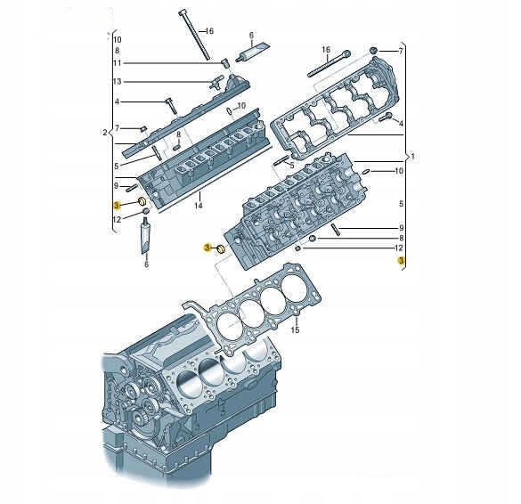 Zaślepka głowicy silnika Volkswagen OE 078103113E Producent części Skoda OE
