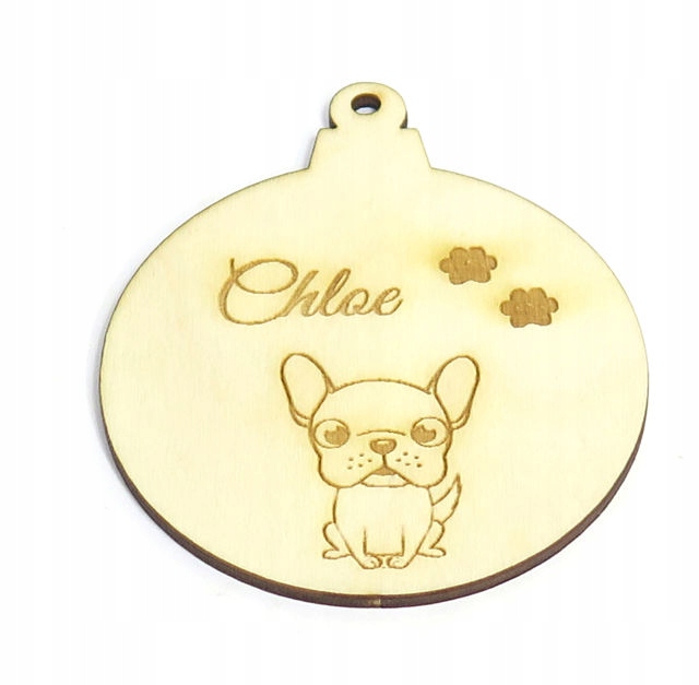 DEKORACJA BOMBKA BULDOG FRANCUSKI + IMIĘ PSA MB81