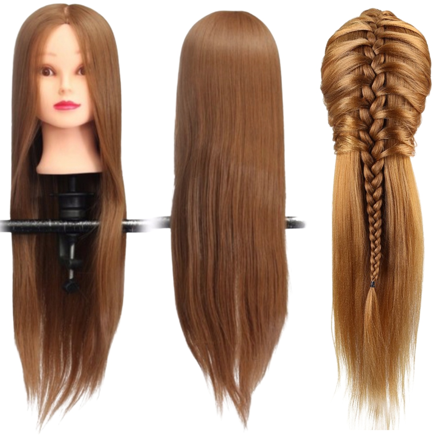 

Głowa fryzjerska treningowa Blond 85cm statyw