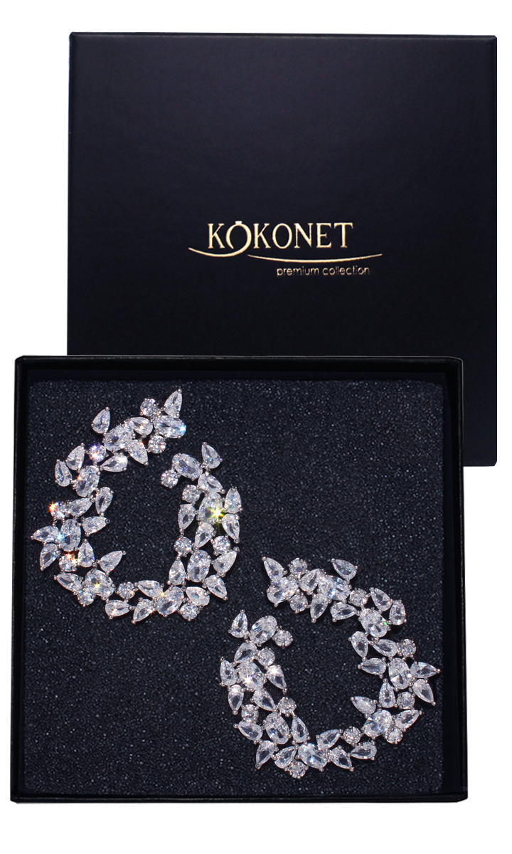 Velké efektní náušnice swarovski svatební speciální akce svatební hostina dárek