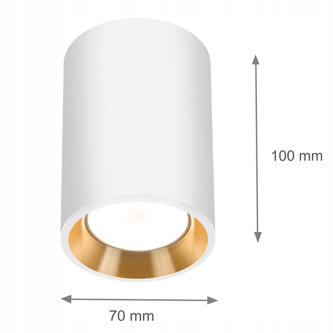 LAMPA SUFITOWA TUBA SPOT BIAŁO ZŁOTA MOŻNA LED Kod producenta SLIP005015