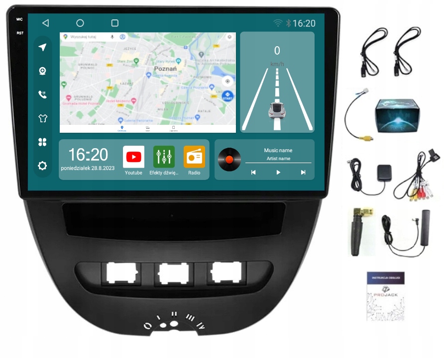 Rádio Navigácia Carplay Android Toyota Aygo 2005-14 Wifi 8/256GB Sim