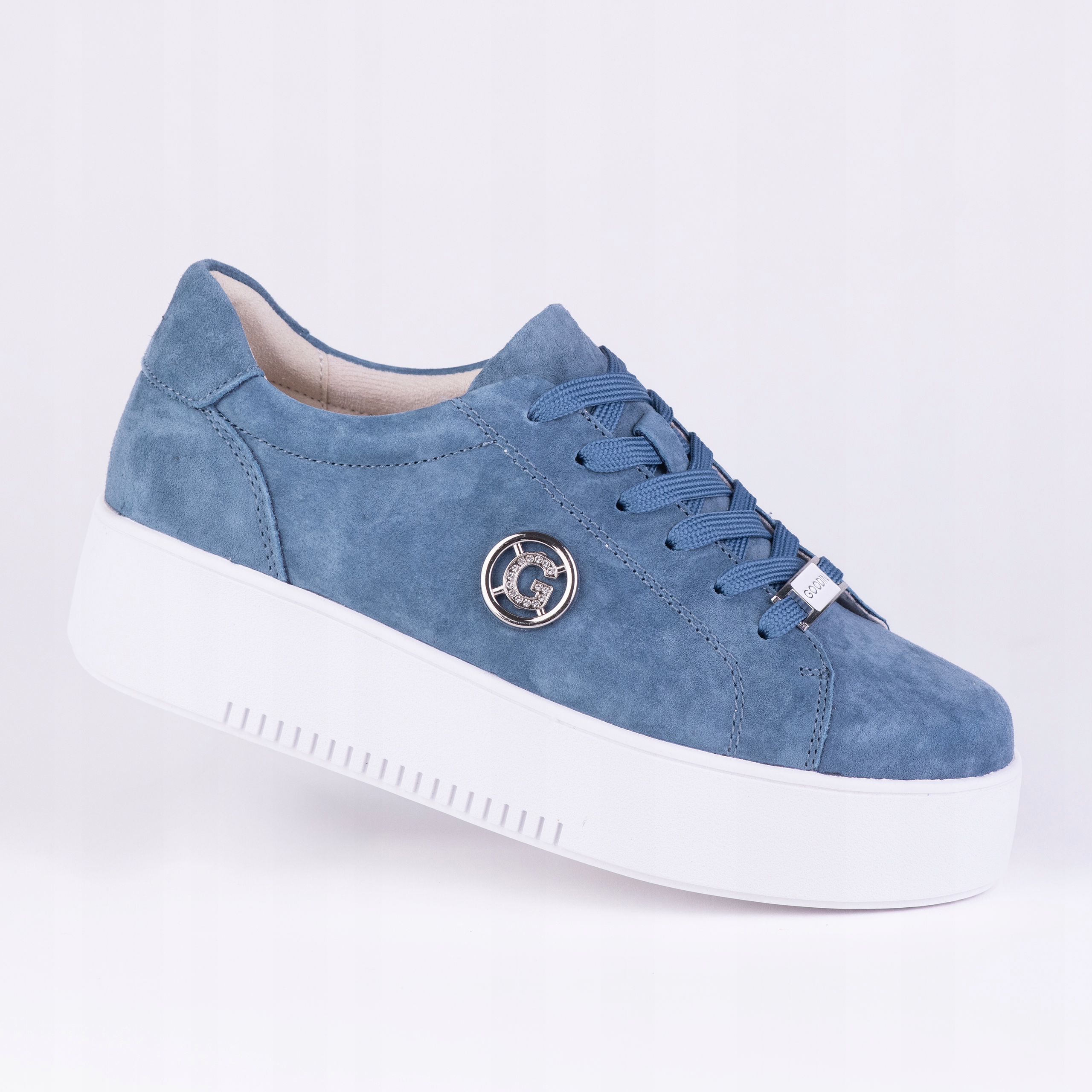 Dámské sportovní polobotky Goodin GD-XW-1008 přírodní kůže modré 36