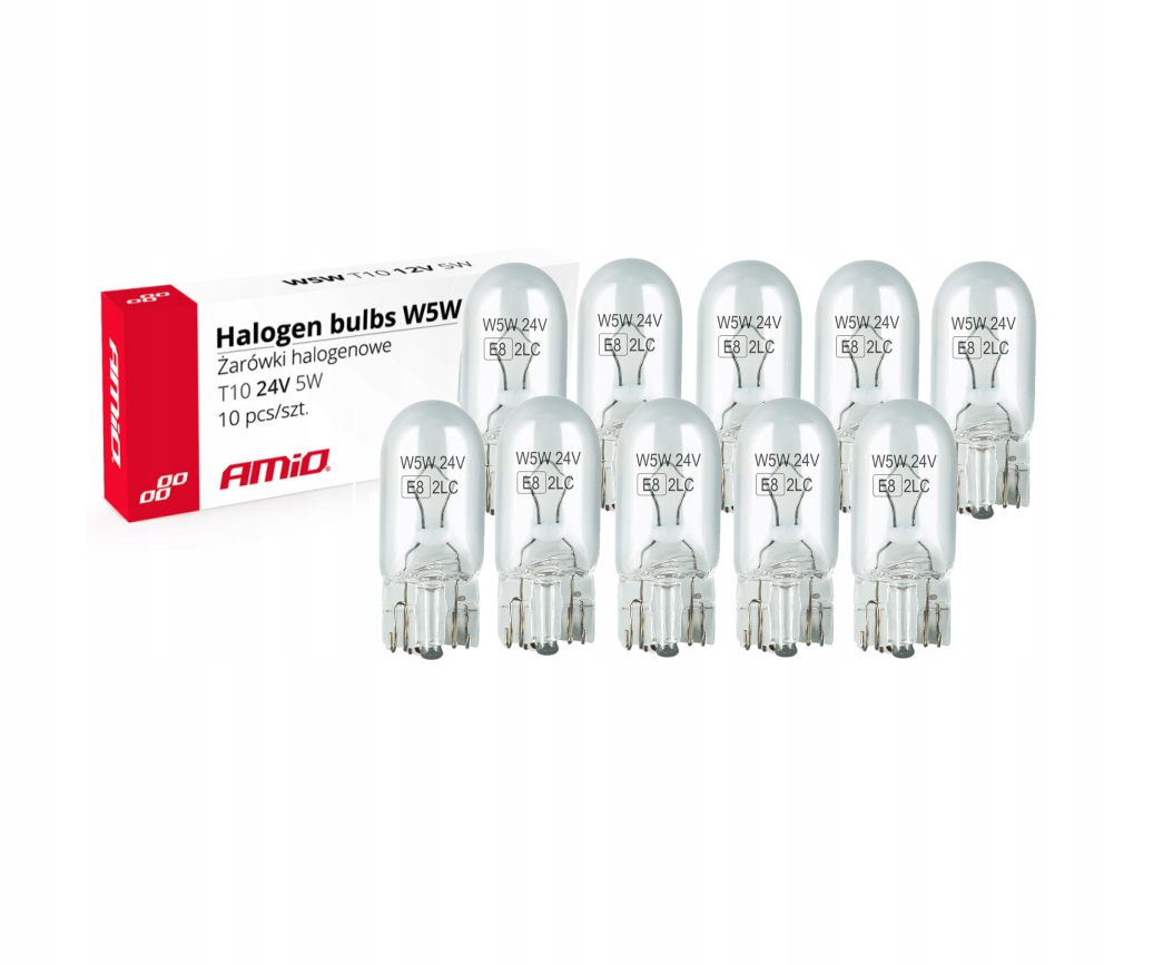 

Żarówki halogenowe W5W T10 5W W2.1x9.5d 24V 10szt