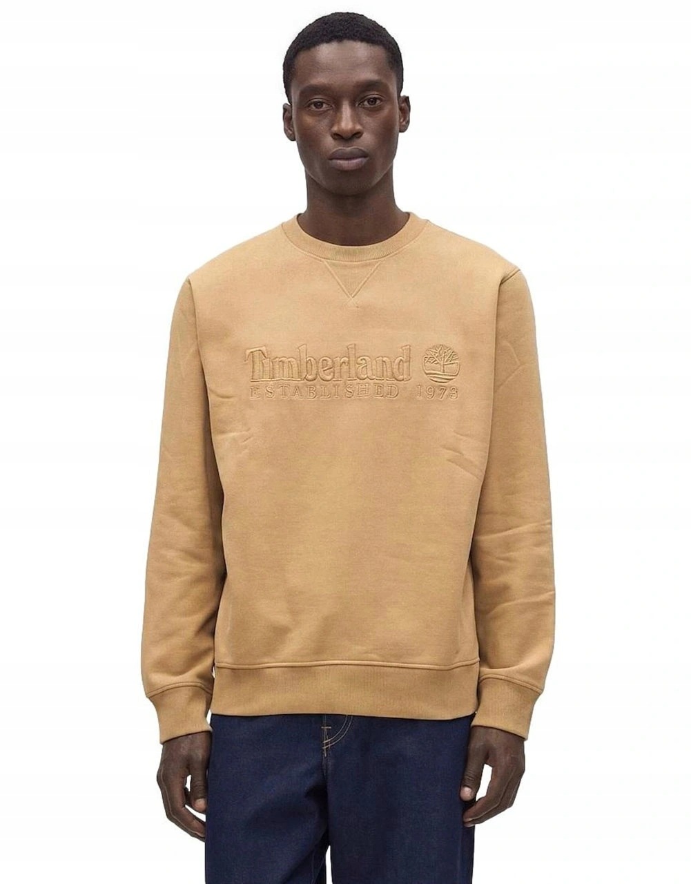 pánská mikina Timberland bez kapuce crewneck sweatshirt Established béžová