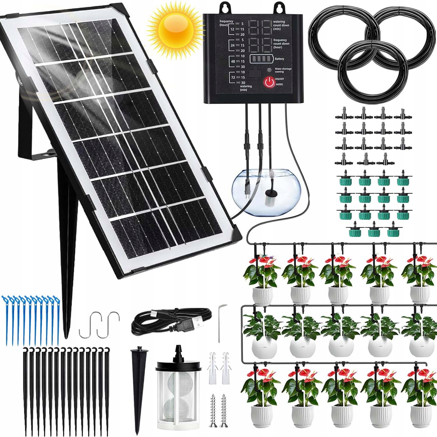 Automatický Systém Zavlažování Rostlin Pomocí Nabíjecího Časovače, 12 Režimů S 15 M Hadice