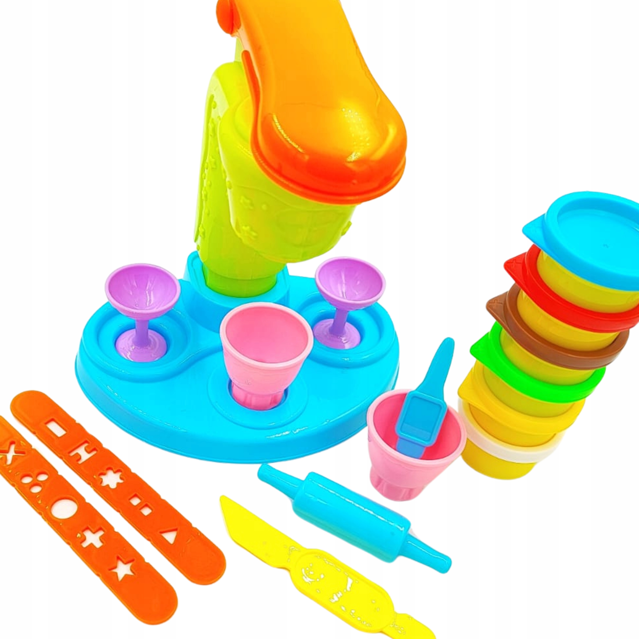 CIASTOLINA ZESTAW MASA PLASTYCZNA KREATYWNY PIANKOLINA WYCISKARKA AKCESORIA Materiał pianka plastik