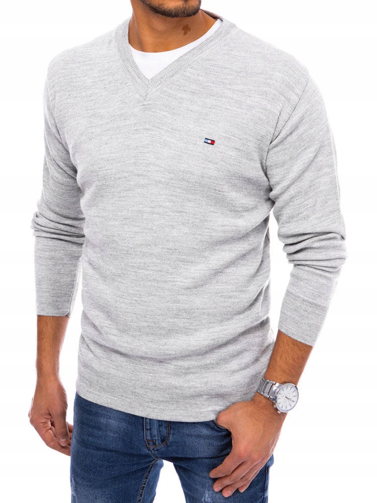 

Sweter Męski Gładki W Serek roz. 3XL