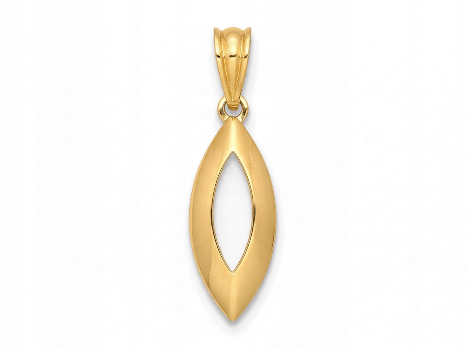 Zlatý přívěsek 585 dlouhý, pevný, 21,2 x 7,8 mm, pro ženy jako dárek