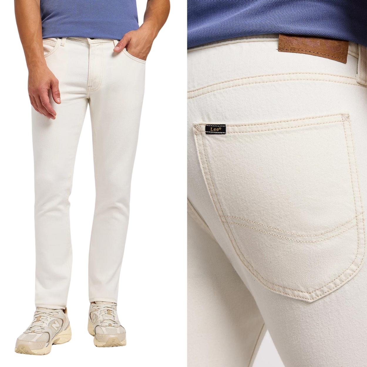Lee Luke slim White Hemp Džins bílé zúžené látkové kalhoty W31 L34