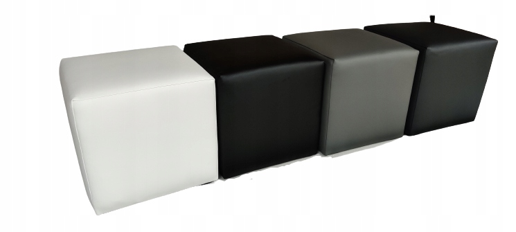 Pufa kostka podnóżek EKO SKÓRA 35x35 BIAŁY Marka inna