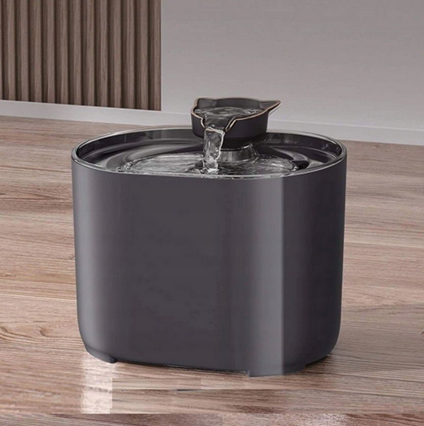 Levně Automatické Krmítko Miska Napáječka Tichá Fontána Pro Kočky Psa 2,2L Černá