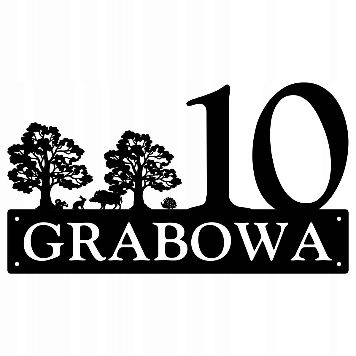 Číslo Na Dom 60 cm Tabuľka Adresa Oceľ 2MM Grabová