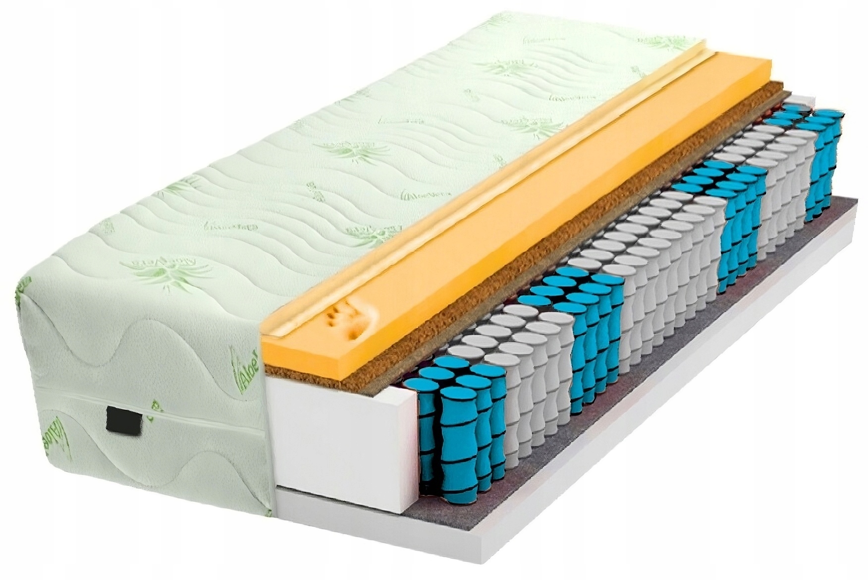 Matrace 160x200 Středo-tvrdá Visco 7 zón Aloe Visco