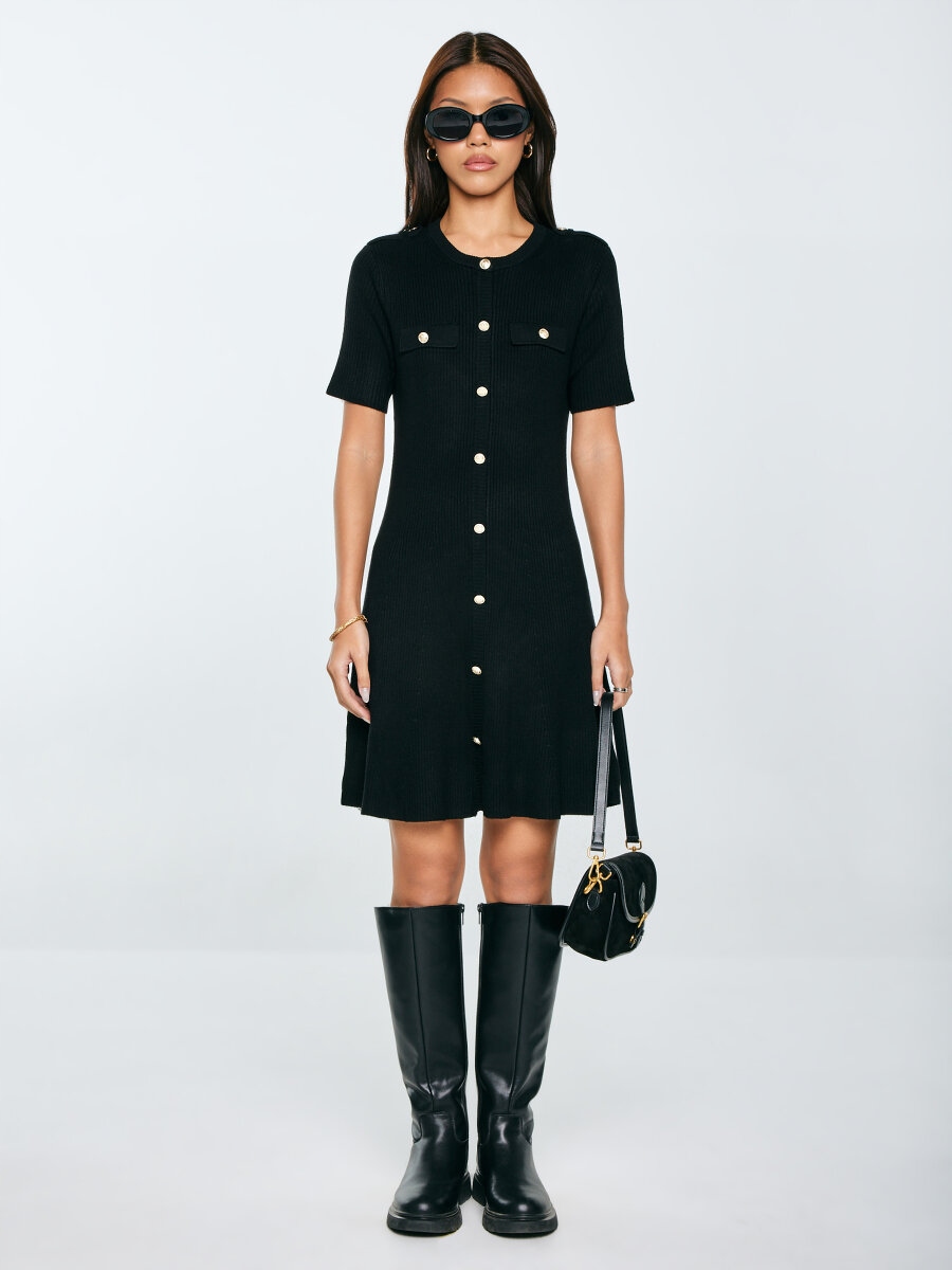 Big Star Šaty Černé Dilara 906 Xs