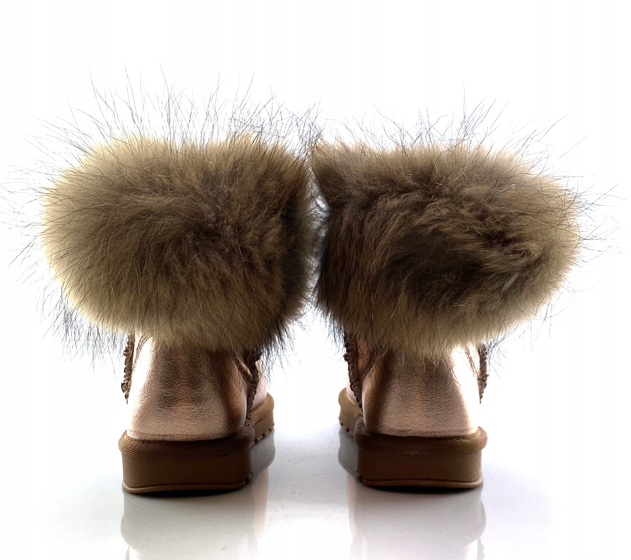 W5820-1 CHAMPAGNE SKÓRA NATURALNA, FUTRO Z JENOTA Model W5820-1 CHAMPAGNE