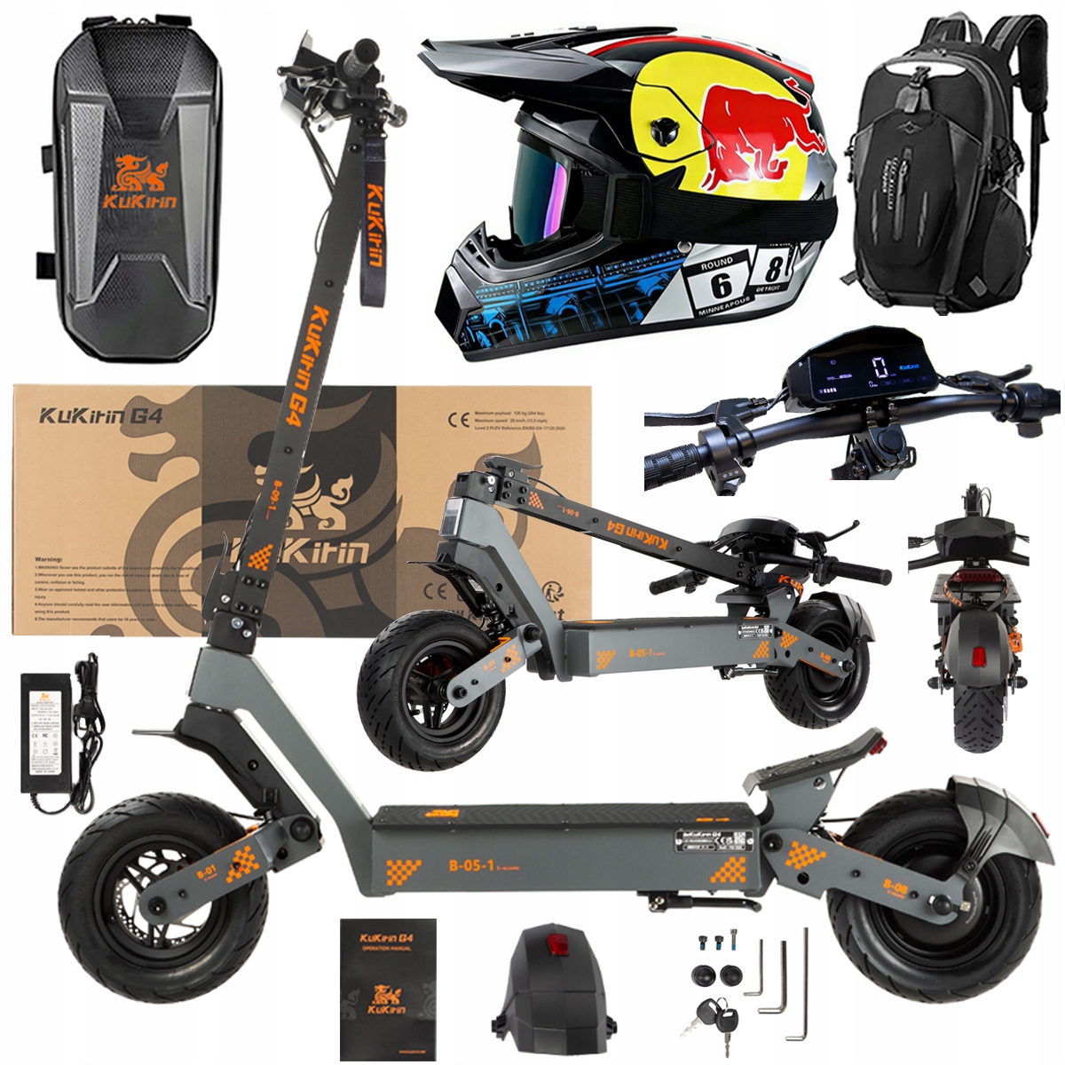 KuKirin G4 Skládací elektrická vozidla 2000W 70KM/H 60V 20Ah 75km Dárek