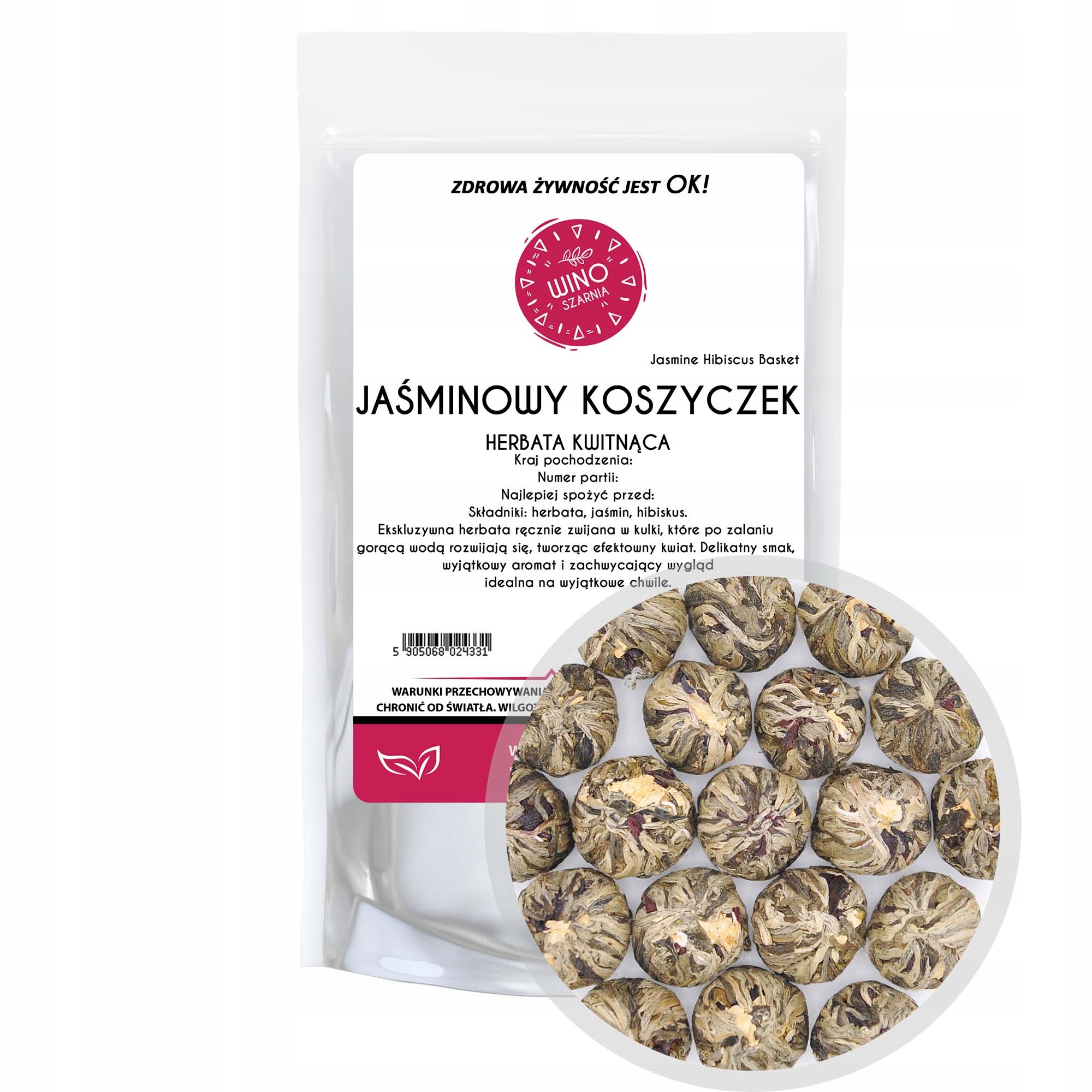 Levně Čaj kvetoucí zelená koule Jasmínový košíček Ibišek 1 kg