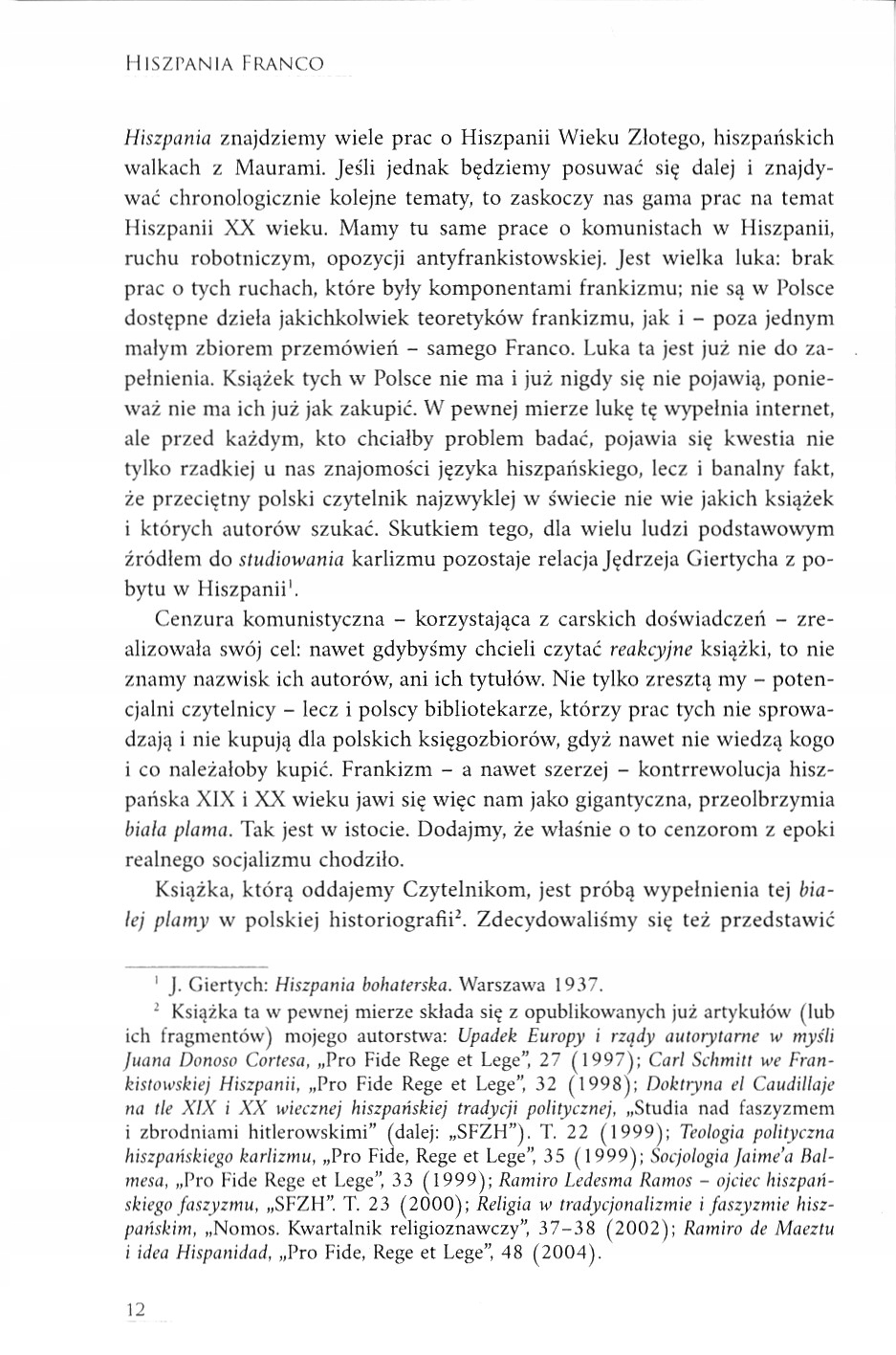 Hiszpania Franco Adam Wielomski Rodzaj Politycy