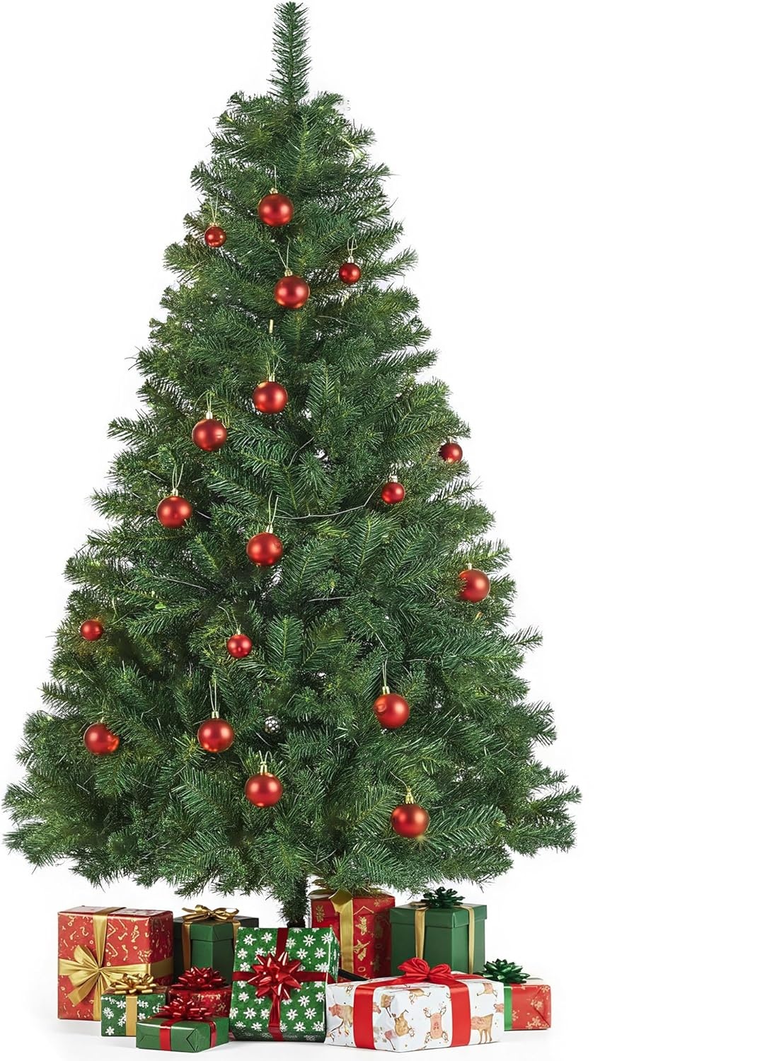 Vánoční stromek s lampičkami 180 cm, s kovovým stojanem, rychlá montáž, zelený