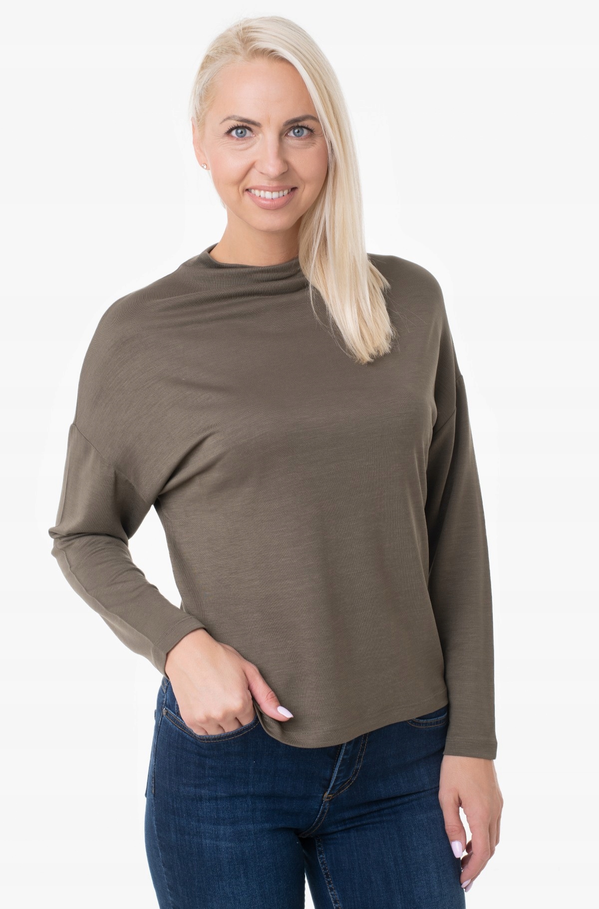 Tom Tailor Přiléhavá Halenka S Dlouhým Rukávem Khaki Xs 6FA